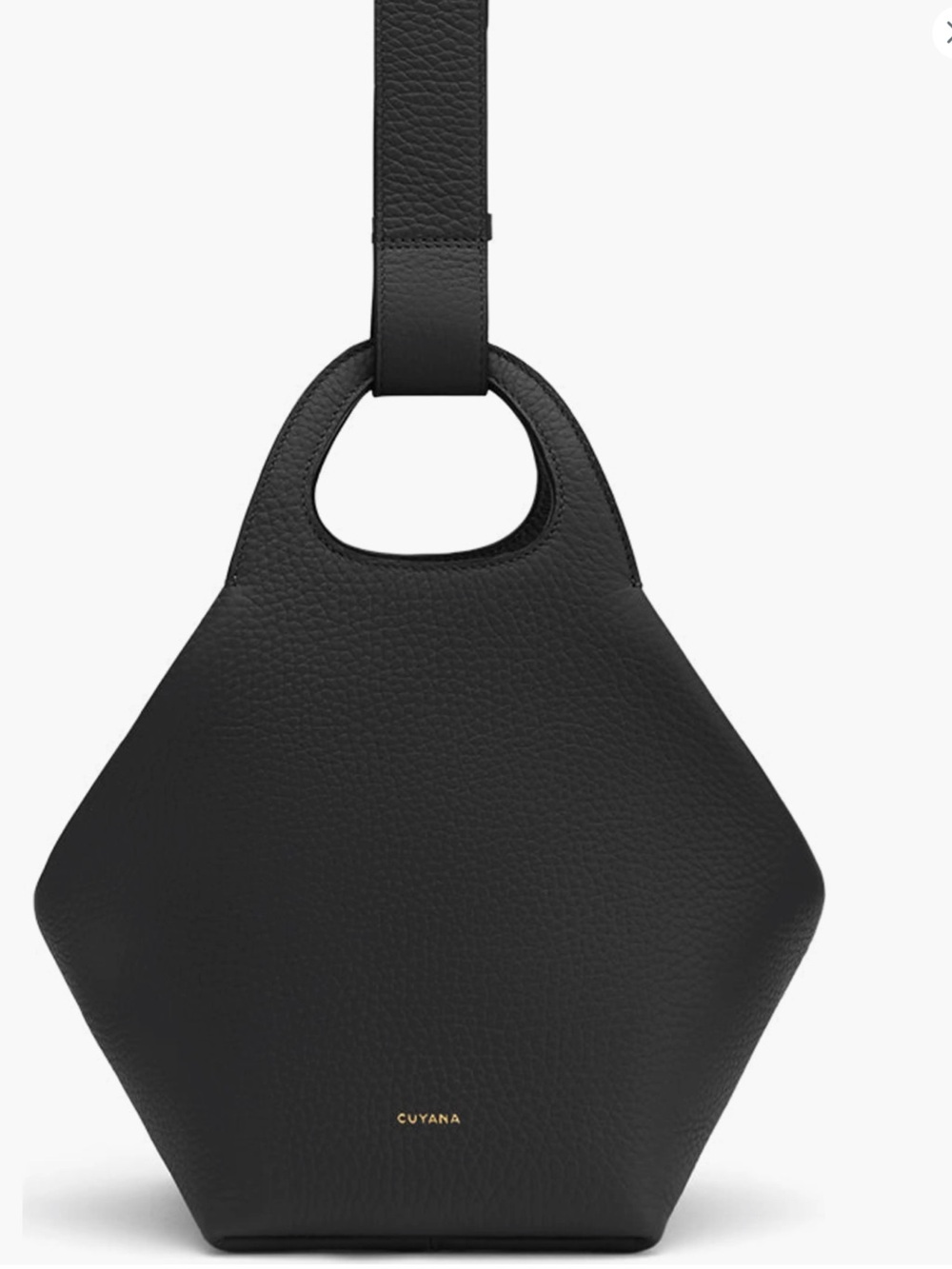 CUYANA Paloma Bag Black Pebbled Leather Tote Bag